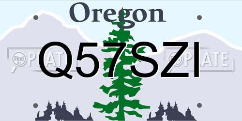 Q57SZI Oregon License Plate