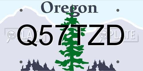 Q57TZD Oregon License Plate