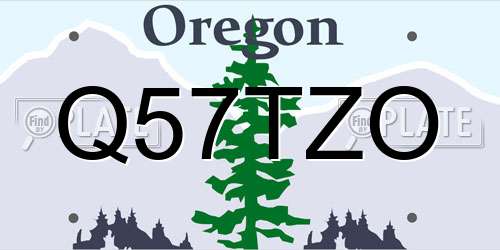 Q57TZO Oregon License Plate