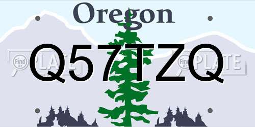 Q57TZQ Oregon License Plate