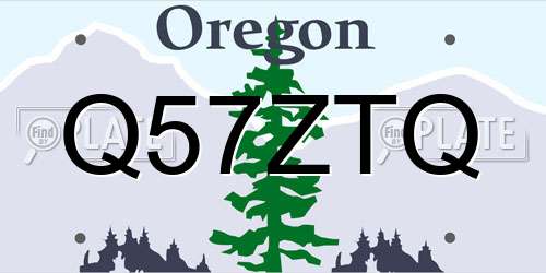 Q57ZTQ Oregon License Plate
