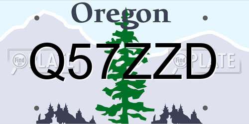 Q57ZZD Oregon License Plate