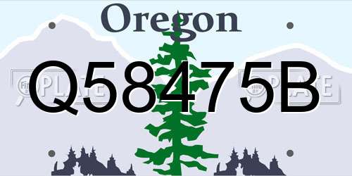 Q58475B Oregon License Plate