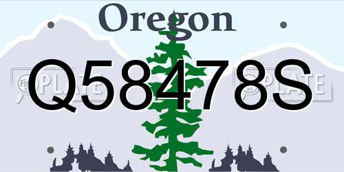 Q58478S Oregon License Plate