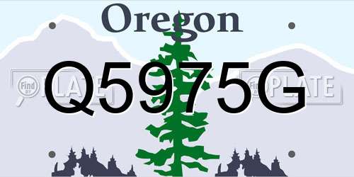 Q5975G Oregon License Plate