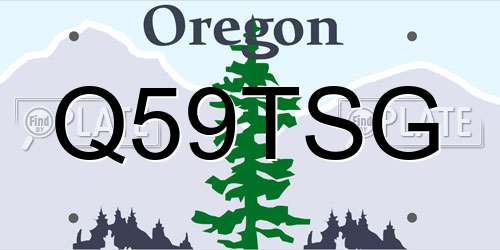 Q59TSG Oregon License Plate
