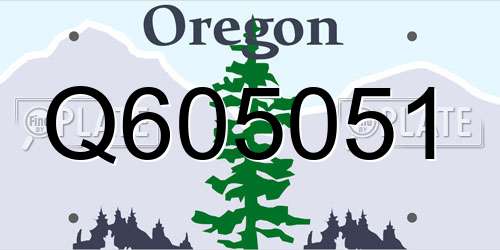 Q605051 Oregon License Plate