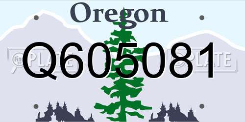 Q605081 Oregon License Plate