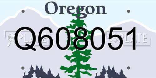 Q608051 Oregon License Plate