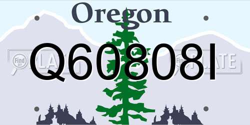 Q60808I Oregon License Plate