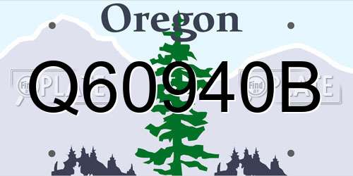 Q60940B Oregon License Plate