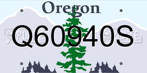 Q60940S Oregon License Plate