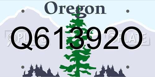 Q61392O Oregon License Plate