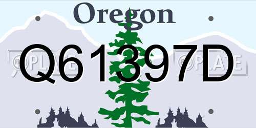 Q61397D Oregon License Plate