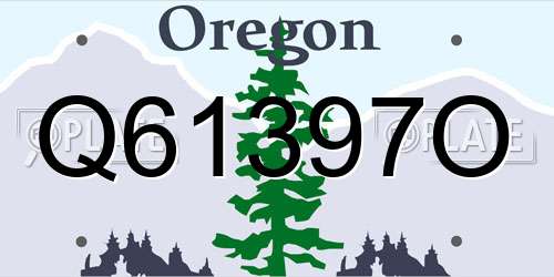 Q61397O Oregon License Plate