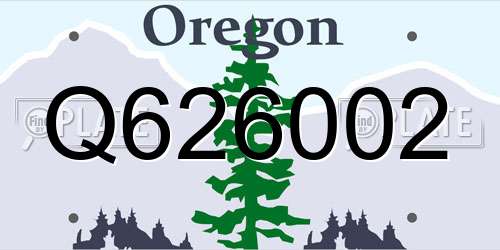 Q626002 Oregon License Plate