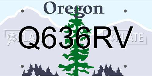 Q636RV Oregon License Plate