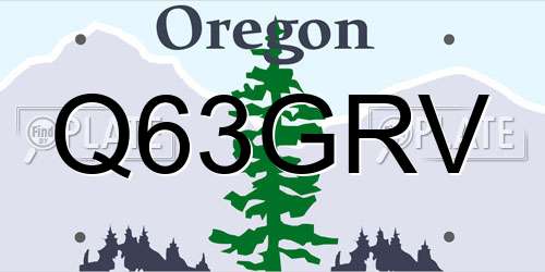 Q63GRV Oregon License Plate