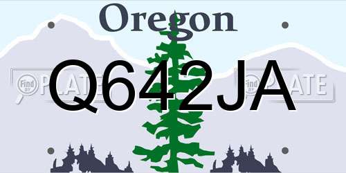 Q642JA Oregon License Plate