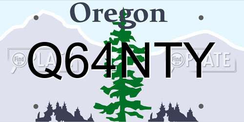 Q64NTY Oregon License Plate