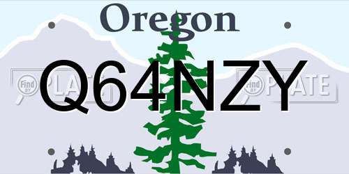 Q64NZY Oregon License Plate