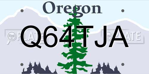 Q64TJA Oregon License Plate