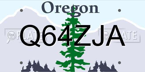 Q64ZJA Oregon License Plate