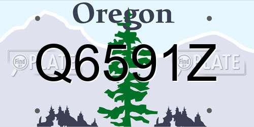 Q6591Z Oregon License Plate