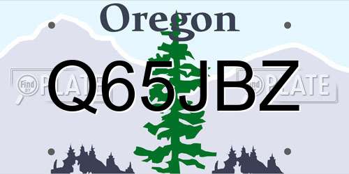 Q65JBZ Oregon License Plate