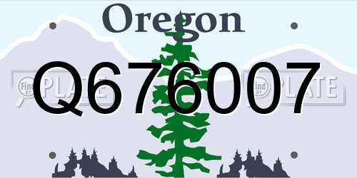 Q676007 Oregon License Plate