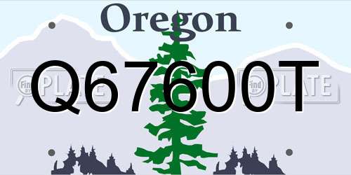 Q67600T Oregon License Plate