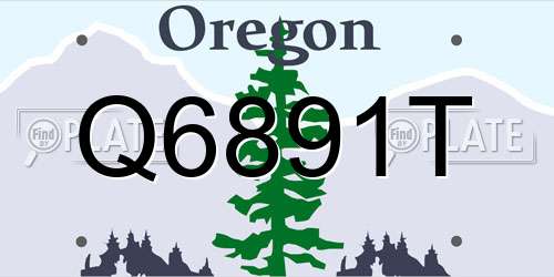 Q6891T Oregon License Plate