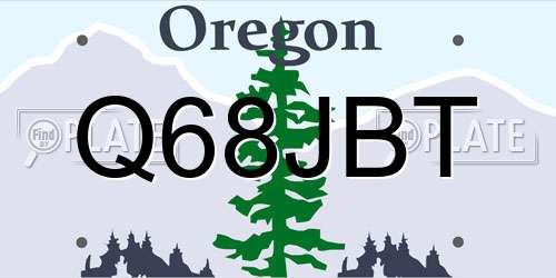 Q68JBT Oregon License Plate