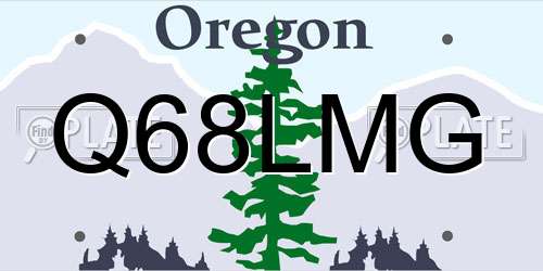 Q68LMG Oregon License Plate