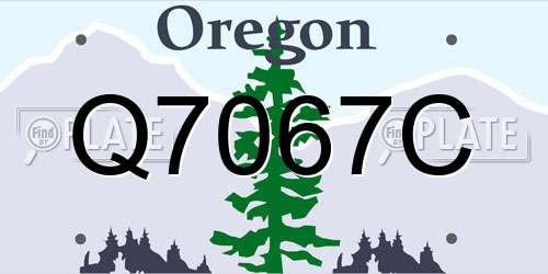Q7067C Oregon License Plate