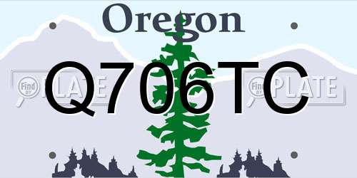 Q706TC Oregon License Plate