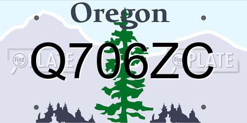 Q706ZC Oregon License Plate