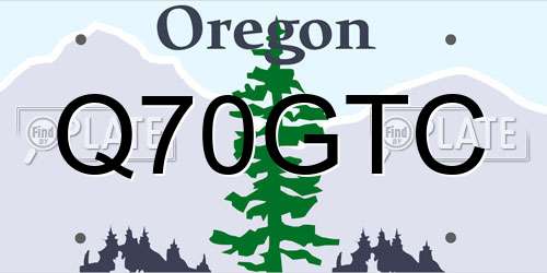 Q70GTC Oregon License Plate