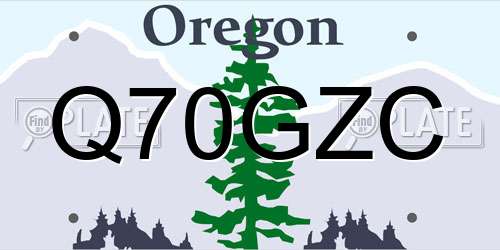 Q70GZC Oregon License Plate