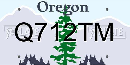 Q712TM Oregon License Plate