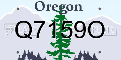Q7159O Oregon License Plate