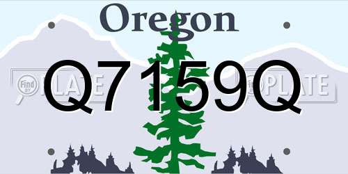 Q7159Q Oregon License Plate