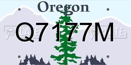 Q7177M Oregon License Plate