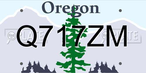 Q717ZM Oregon License Plate