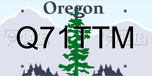 Q71TTM Oregon License Plate