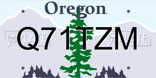 Q71TZM Oregon License Plate