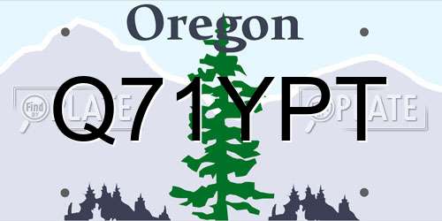 Q71YPT Oregon License Plate