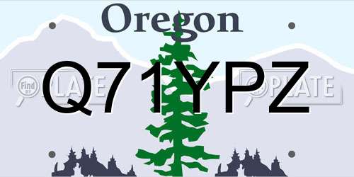 Q71YPZ Oregon License Plate