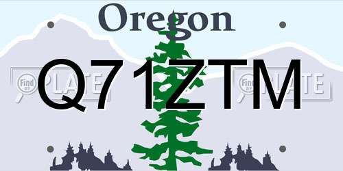Q71ZTM Oregon License Plate