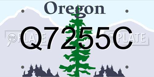 Q7255C Oregon License Plate